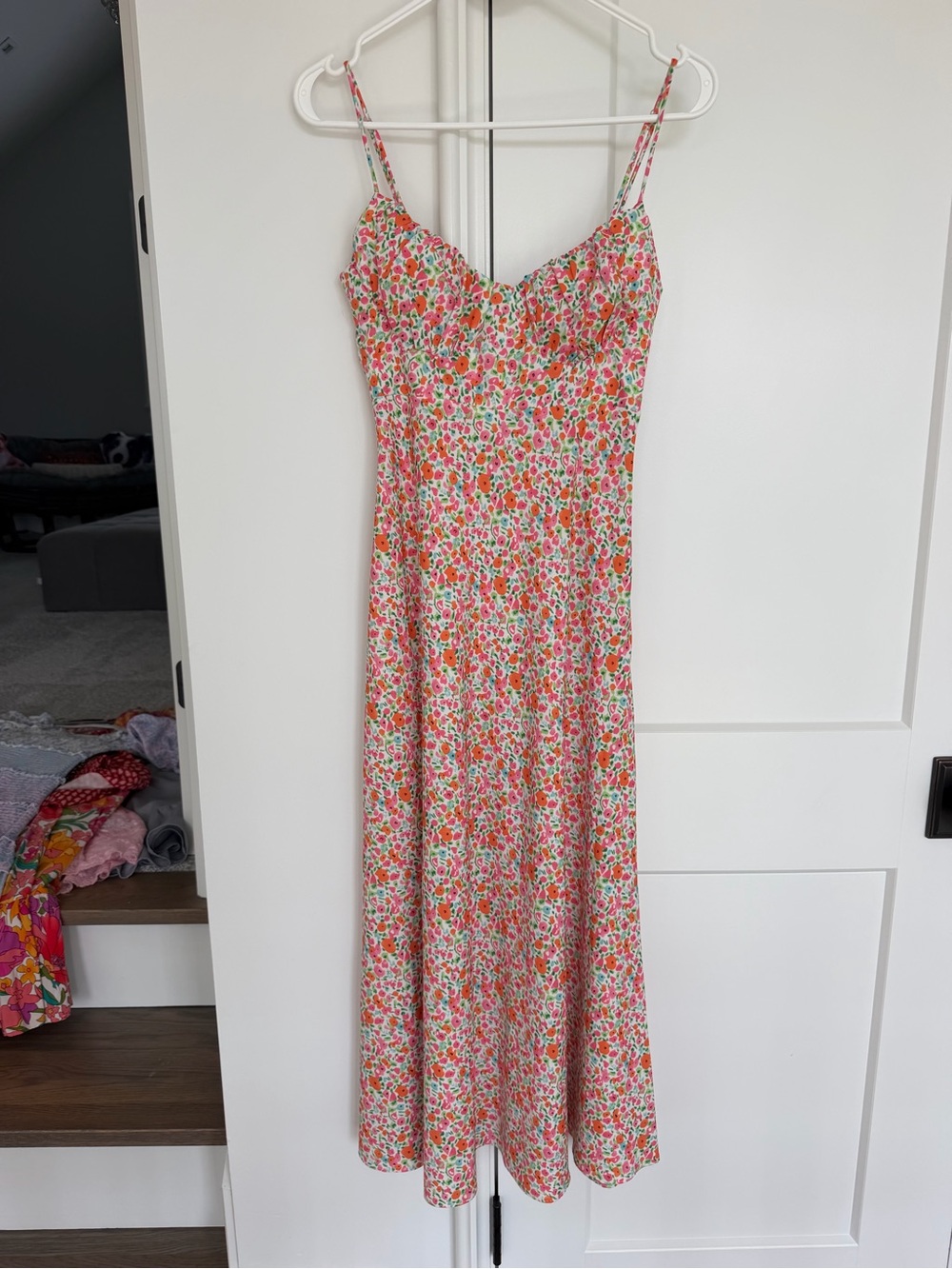 Prince Pink Floral Midi Slip Dress